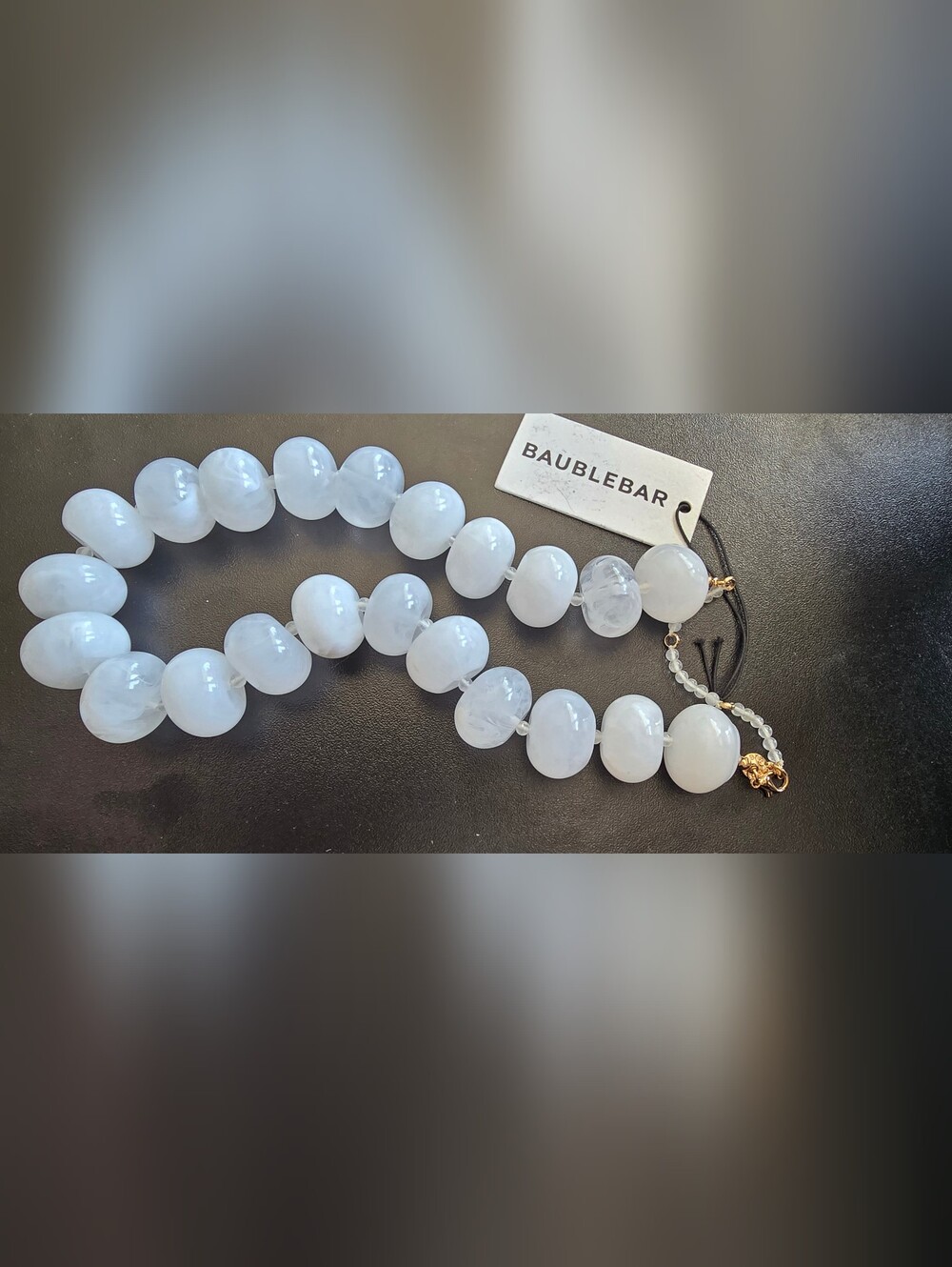 BaubleBar White Large Beaded Statement Necklace Nwt Semiprecious